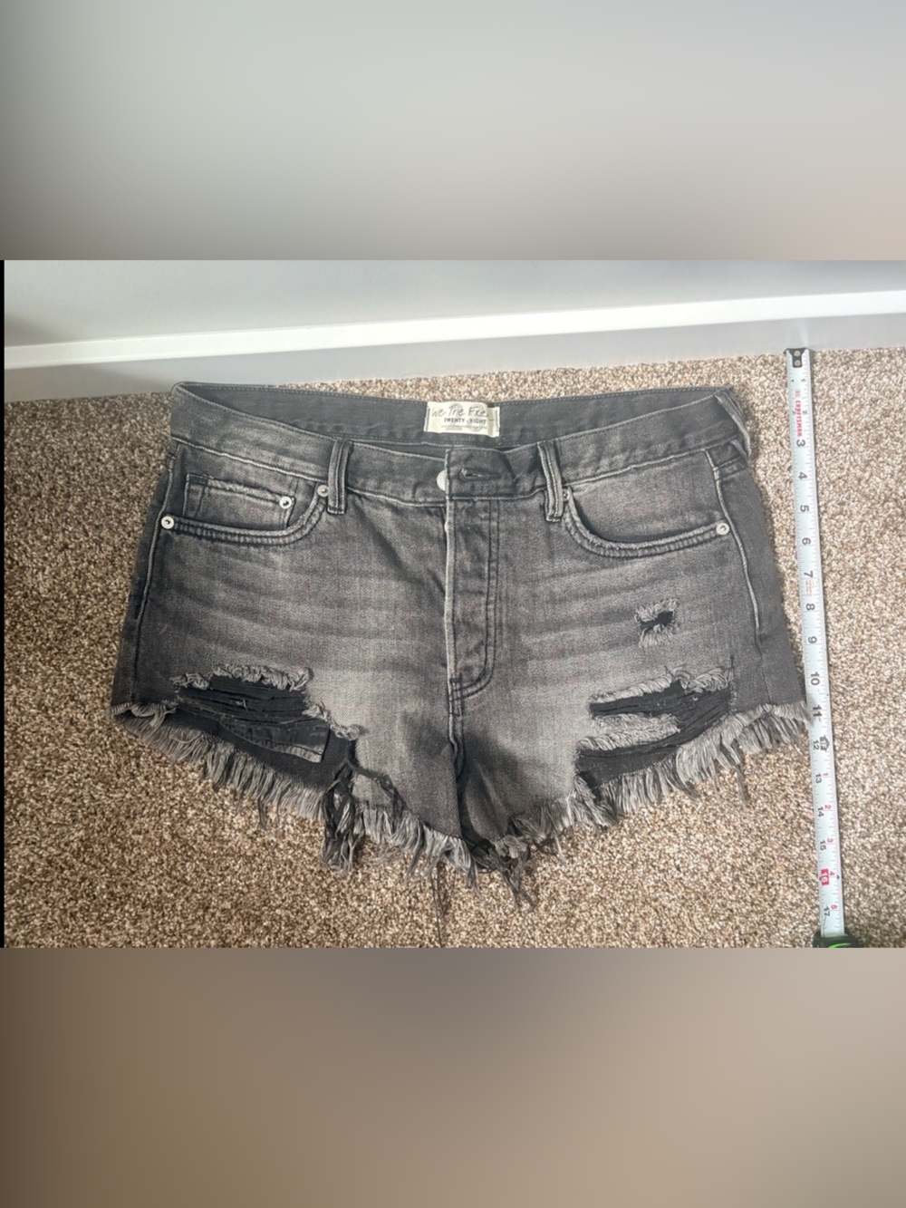 We the free Distressed Black shortie Shorts